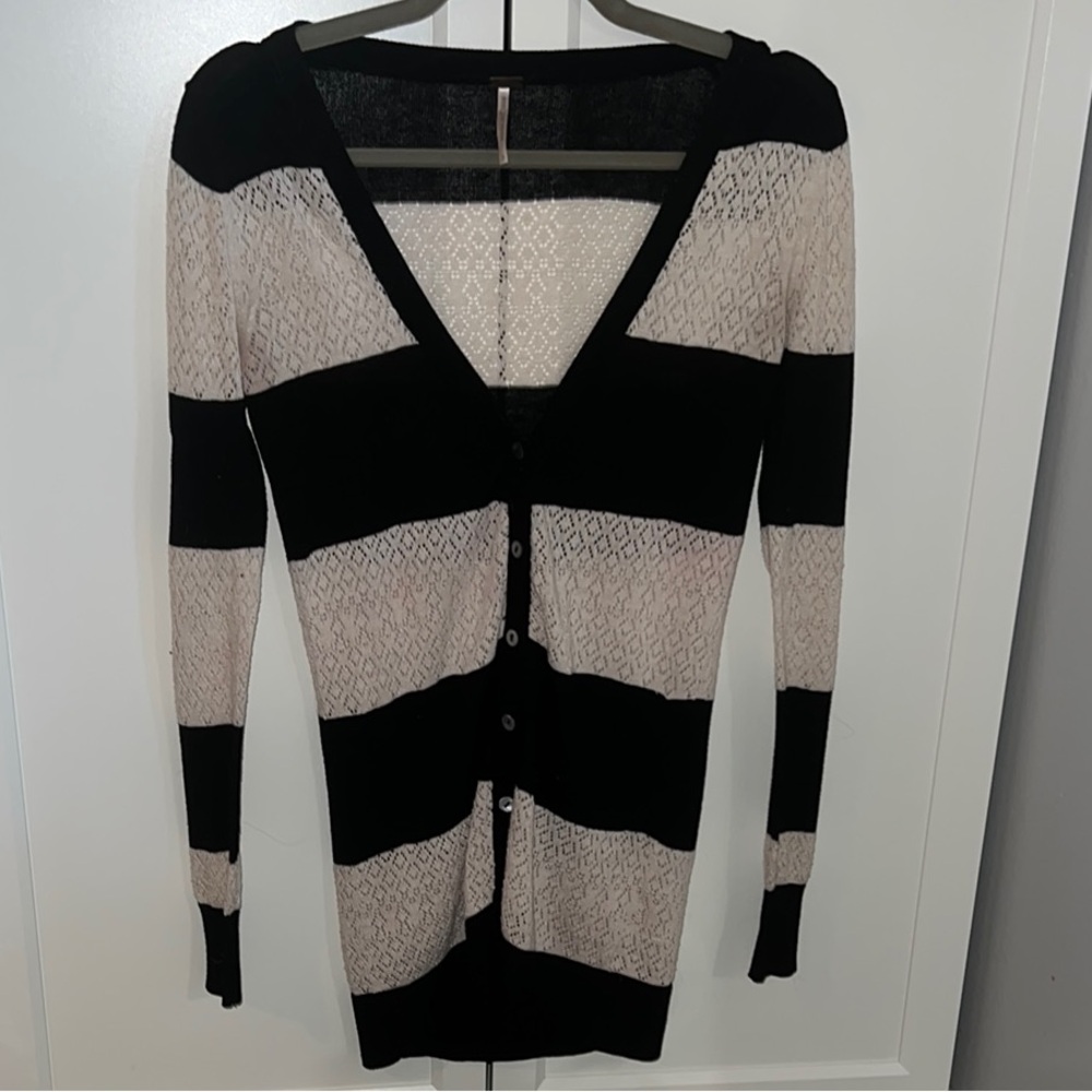 Poof! Black and White Patterned Cardigan